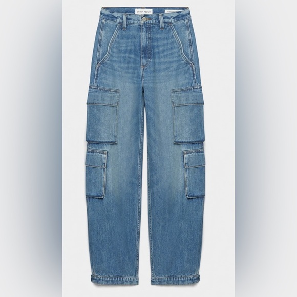 Denim Forum The ’90s Millie Hi-Rise Cargo Jeans Size 24 Aritzia Wide Leg - Picture 1 of 8